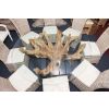 1.8m Reclaimed Teak Root Circular Dining Table with 8 Latifa Dining Chairs - 0